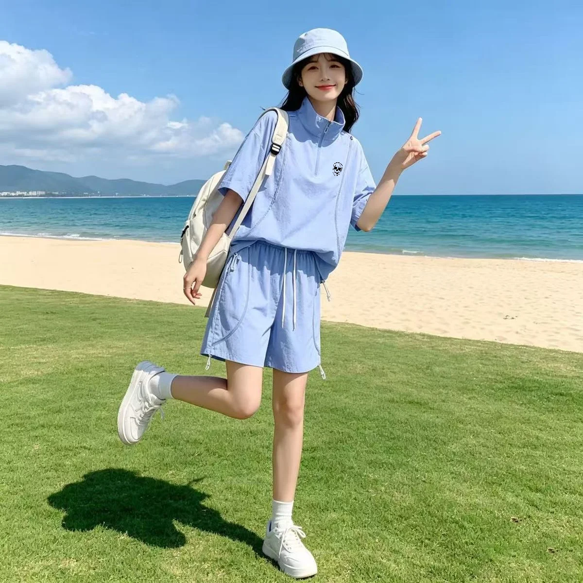 Golf Equipment Discount - ชุดกอล์ฟฤดูร้อนสำหรับผู้ชายและผู้หญิง ป้องกันแสงแดด เสื้อและกางเกงขาสั้นคู่รัก ผ้าไหมน้ำแข็ง เย็นสบาย สไตล์ลำลอง