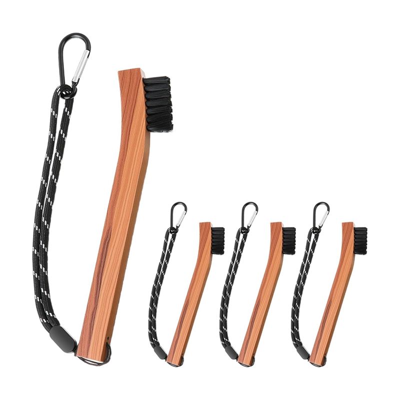 Golf Equipment Cheap - แปรงทำความสะอาดร่องไม้กอล์ฟ 4 ชิ้น พร้อมเชือกและตัวล็อคโลหะ อุปกรณ์เสริมสำหรับทำความสะอาดไม้กอล์ฟ